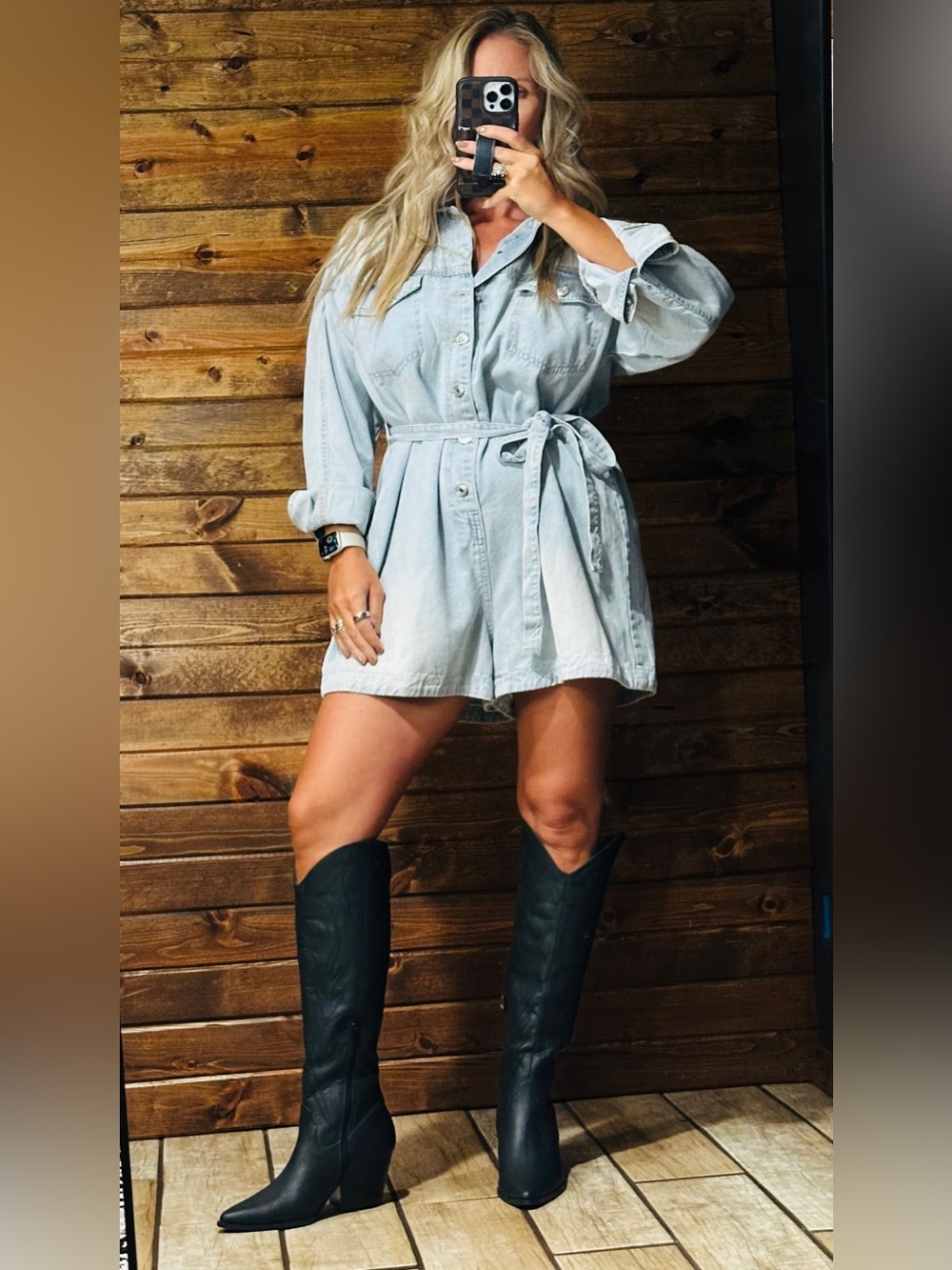 Vici Light Blue Denim Romper Size: Medium